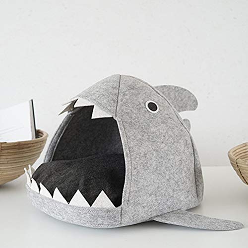 NANUNU Cama para Mascotas-Plegable Desmontable Forma de tiburón Mascota Perro Gato Cama Nido para Cachorros Casas Encantadora Perrera cálida