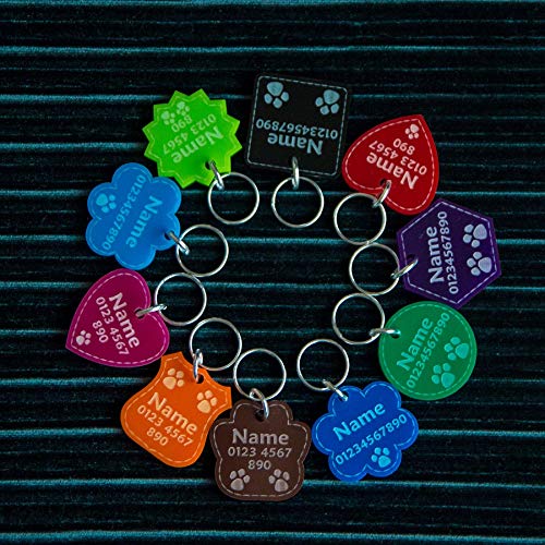 National Engraver Etiquetas de Identificación de Mascotas Perros y Gatos Personalizadas Grabado Plástico Acrílico