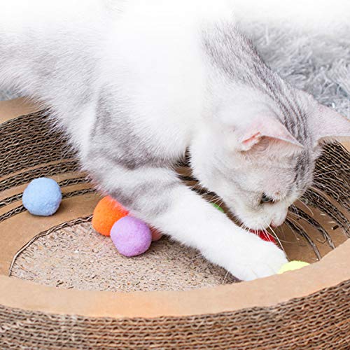 Natuce 30PCS 3CM Coloridos Pompones Balls, Juguetes del Gato, Pelota elástica, Bolas de Peluche Mullidas, Juguete Interactivo Gato, Pelotas de Juguete Blando Bolas de Pompon para Gato Gatito Juguetes
