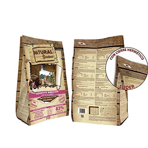 Natural Greatness - Pienso Natural No Gluten Gatos Interior Senior o Esterilizados Saco 2 Kg | ANIMALUJOS
