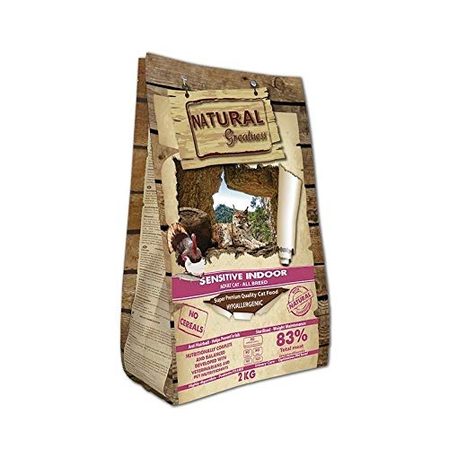 Natural Greatness - Pienso Natural No Gluten Gatos Interior Senior o Esterilizados Saco 2 Kg | ANIMALUJOS