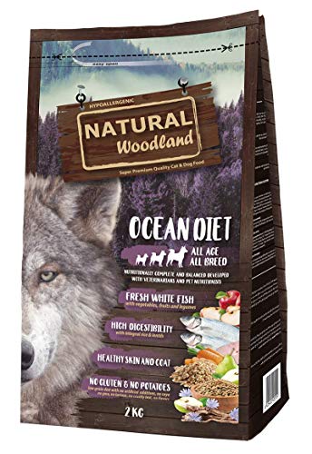 Natural Greatness Pienso Seco para Perros Receta Natural Woodland Ocean Diet. Super Premium. Todas Las Razas y Edades. Sin Gluten (2 Kg)