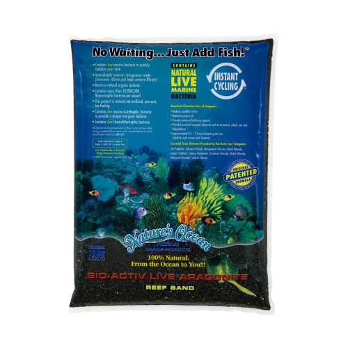 Naturaleza del océano Bio-activ Live Aragonito Playa Live Arena para Acuario, 10-Pound, Negro