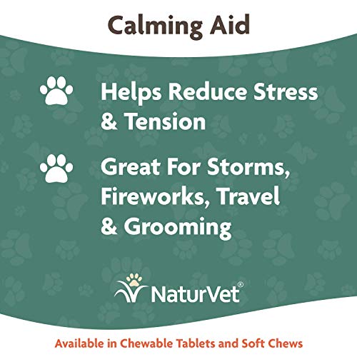 NaturVet Quiet Moments Calmante Ayuda Plus Melatonina para Perros, 70 CT Dental para Suave, Fabricado en Estados Unidos