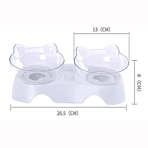 NCNC Cuencos Dobles para Gatos, Cuenco ortopédico para Mascotas Anti-vómitos, Cuenco para Perros Kitty’s Food Water Bowl, Plato Inclinado para Proteger la Columna Vertebral, Cuenco Inclinado de 15 °