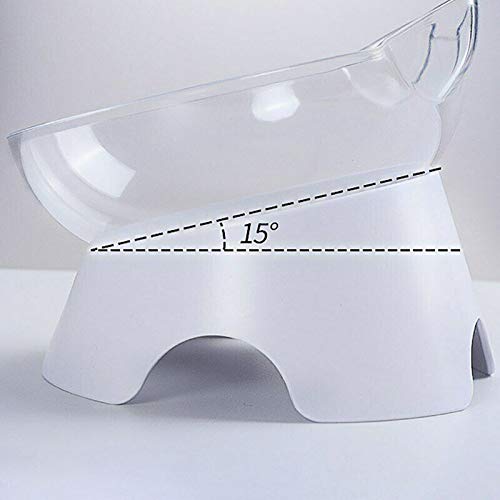 NCNC Cuencos Dobles para Gatos, Cuenco ortopédico para Mascotas Anti-vómitos, Cuenco para Perros Kitty’s Food Water Bowl, Plato Inclinado para Proteger la Columna Vertebral, Cuenco Inclinado de 15 °