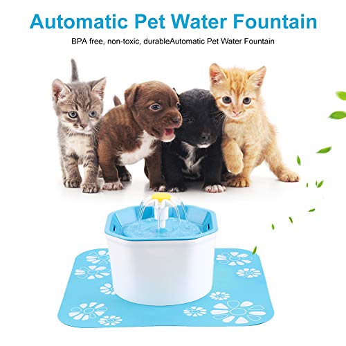 Neborn Fuente de Agua Potable para Mascotas de 1.6 litros Estilo con Bomba Super silenciosa y Filtro reemplazable Dispensador de Agua eléctrico automático para Gatos y Perros Size 1 pcs