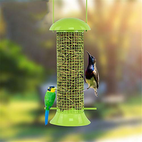 NEHARO Comedor de pájaros amistosos Balcón Parque de Las Aves de Pintura alimentador del pájaro Green Grid Fruta Comederos Colgantes (Color : Multi-Colored, Size : Free Size)