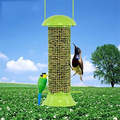 NEHARO Comedor de pájaros amistosos Balcón Parque de Las Aves de Pintura alimentador del pájaro Green Grid Fruta Comederos Colgantes (Color : Multi-Colored, Size : Free Size)