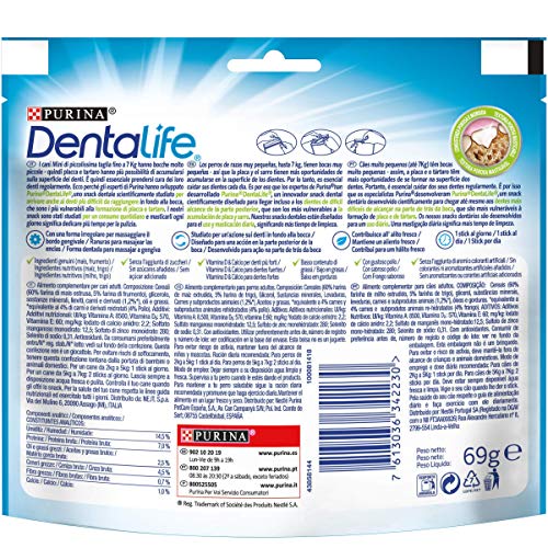 Nestlé Purina Dentalife Snacks y chuches dentales para Perros Mini 69 g - Pack de 5