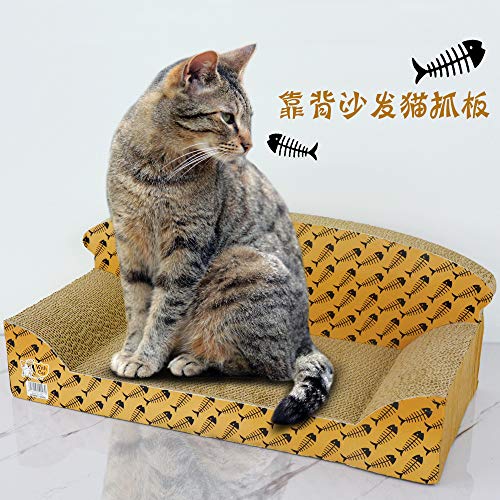 Newgreeny Scratcher para Gatos Corrugado Play-Cat Litter Cat House Cat Sofa 51x24x20cm Espinas de Pescado