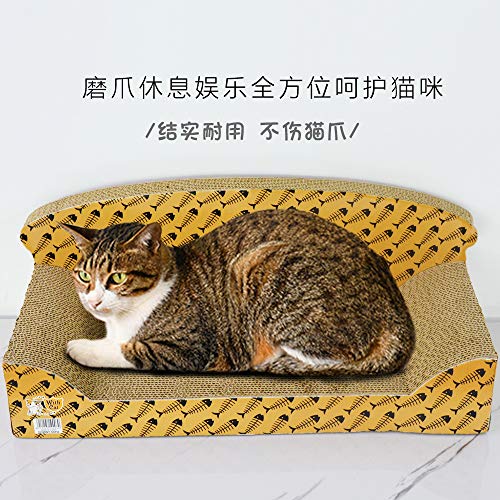 Newgreeny Scratcher para Gatos Corrugado Play-Cat Litter Cat House Cat Sofa 51x24x20cm Espinas de Pescado