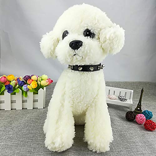 Newtensina 2 Piezas Tachonado Grano de cocodrilo y Negro Puro Collar de Cachorro Collar de Perro con Pinchos para Perros Gatos