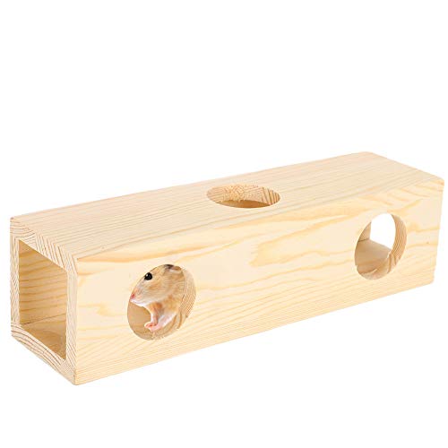 Nicoone Hámster túnel de madera cámara escondite tubo de extensión para hámster casa laberinto casa para mascotas pequeñas entrenamiento jugando ejercicio