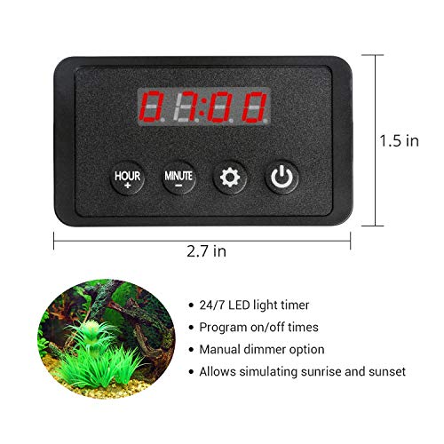 NICREW Temporizador de Canal Único para Acuario, Luz de Acuario Temporizador para Acuarios Temporizador Digital para Luz LED de Acuario, Temporizador de Control de Iluminacion