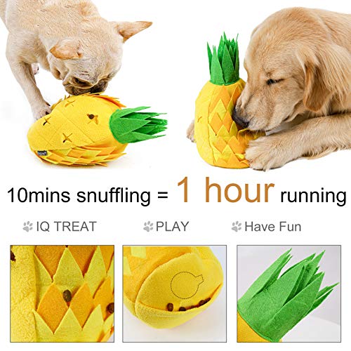 NINGYE Alfombrilla para mascotas con forma de piña para perros, de alimentación lenta, fomenta las habilidades de forraje natural