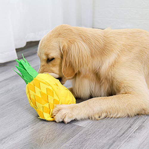 NINGYE Alfombrilla para mascotas con forma de piña para perros, de alimentación lenta, fomenta las habilidades de forraje natural