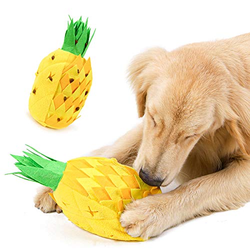 NINGYE Alfombrilla para mascotas con forma de piña para perros, de alimentación lenta, fomenta las habilidades de forraje natural