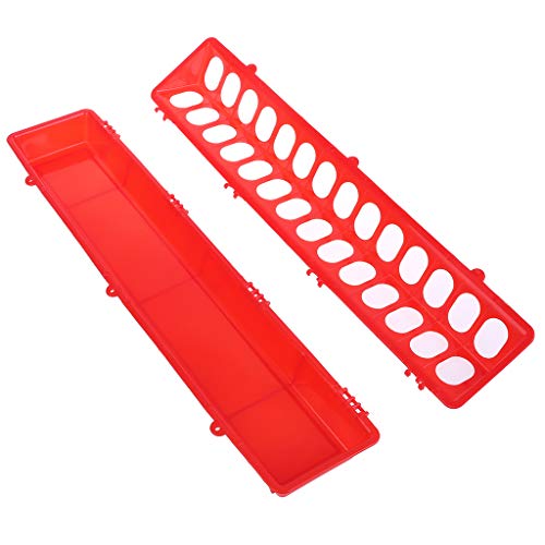 niumanery Plastic Flip-Top Bird Poultry Long Trough Feeding Chicken Animal Farming Tool Supplies New