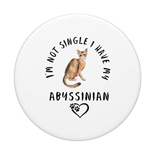 No estoy soltera tengo mi ABISINIO San Valentín Diciendo PopSockets PopGrip: Agarre intercambiable para Teléfonos y Tabletas