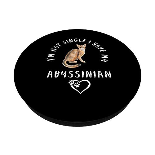 No estoy soltera tengo mi ABISINIO San Valentín Diciendo PopSockets PopGrip: Agarre intercambiable para Teléfonos y Tabletas