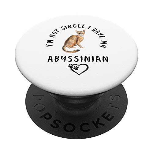 No estoy soltera tengo mi ABISINIO San Valentín Diciendo PopSockets PopGrip: Agarre intercambiable para Teléfonos y Tabletas
