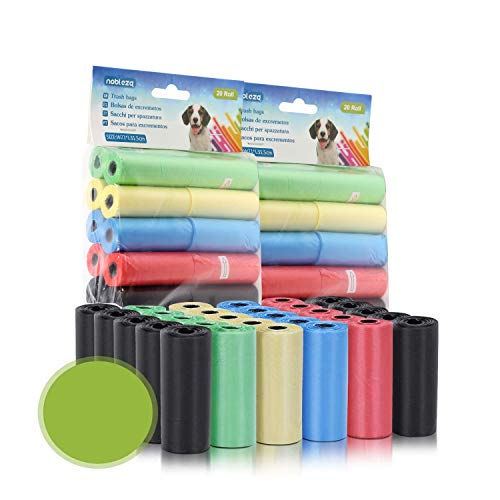 Nobleza - 1800 Conde Bolsas Caca Perro Bolsas para excrementos de Perros Pack de 120 Rollos 5 Colores