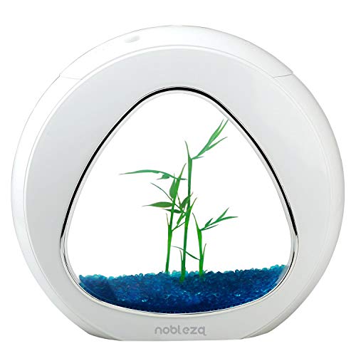Nobleza - Acuario pecera de diseño Moderno con Ventana de Cristal y luz LED, Color Blanco. Capacidad de 4L