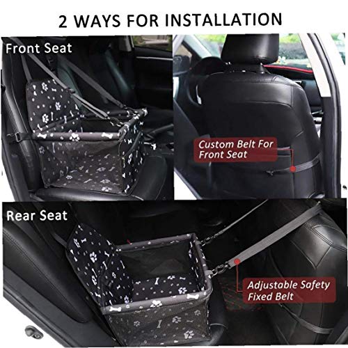 NorCWulT Cubierta De Asiento De Coche con Perro Asiento Libre del Animal Doméstico De La Correa Cubiertas Impermeables Doblar hacia Abajo Flaps Pequeña Cesta Hamaca (Pata De La Médula De Impresión)