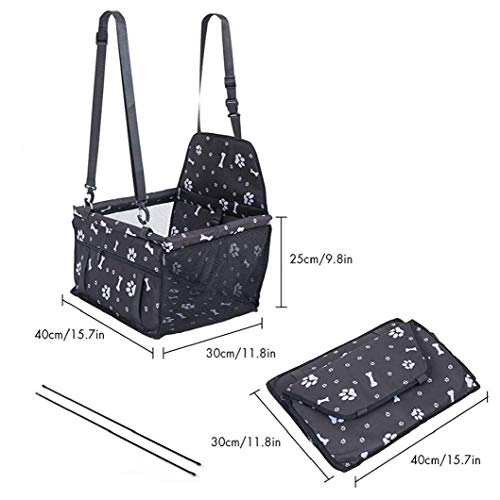 NorCWulT Cubierta De Asiento De Coche con Perro Asiento Libre del Animal Doméstico De La Correa Cubiertas Impermeables Doblar hacia Abajo Flaps Pequeña Cesta Hamaca (Pata De La Médula De Impresión)