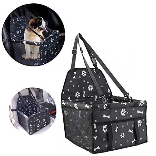 NorCWulT Cubierta De Asiento De Coche con Perro Asiento Libre del Animal Doméstico De La Correa Cubiertas Impermeables Doblar hacia Abajo Flaps Pequeña Cesta Hamaca (Pata De La Médula De Impresión)