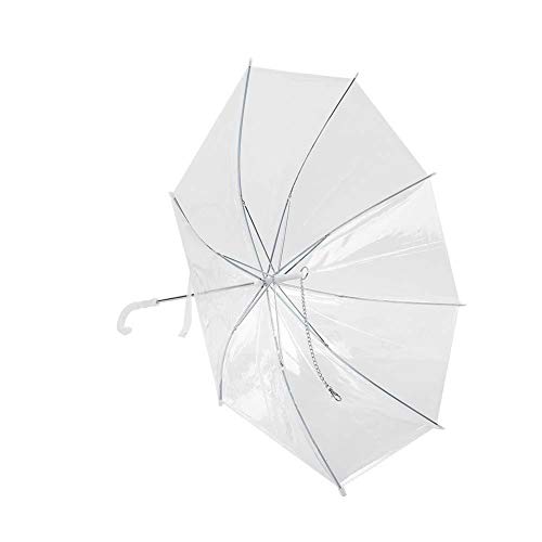 Nunafey Costillas de Acero Inoxidable, película de PE Paraguas de Gato para Perros, Correa de Paraguas de Perro, Resistente a la Lluvia para Salir con una Mascota como Cuerda de tracción(Transparent)