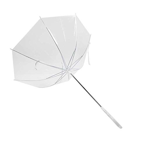Nunafey Costillas de Acero Inoxidable, película de PE Paraguas de Gato para Perros, Correa de Paraguas de Perro, Resistente a la Lluvia para Salir con una Mascota como Cuerda de tracción(Transparent)