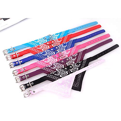 NV - Diadema ajustable para perro con estampado jacquard de piel sintética, 7 piezas
