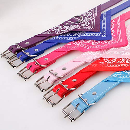 NV - Diadema ajustable para perro con estampado jacquard de piel sintética, 7 piezas