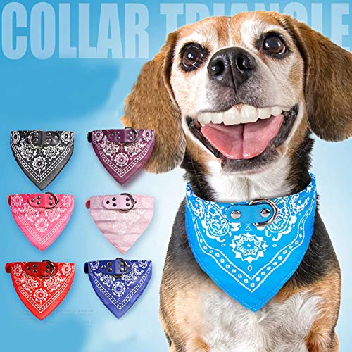 NV - Diadema ajustable para perro con estampado jacquard de piel sintética, 7 piezas