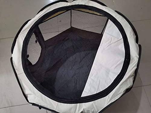 N\X Casetas de perro al aire libre portátil Corral de perros para perros plegable interior cachorro gatos mascota jaula octogonal valla 73x73x43cm café