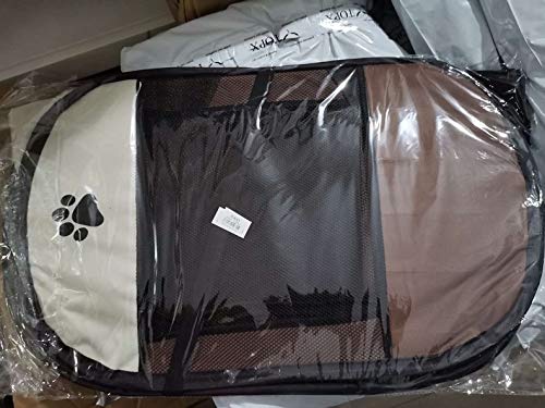 N\X Casetas de perro al aire libre portátil Corral de perros para perros plegable interior cachorro gatos mascota jaula octogonal valla 73x73x43cm café
