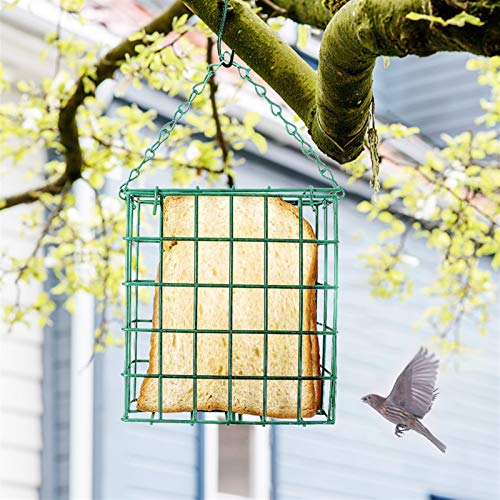 NYKK Comedero para pájaros Dispensador de Alimentos de Aves de Aves de Aves Cuadrado Alimentador de pájaros Colgantes Alimentador de Sebum Comederos Colgantes