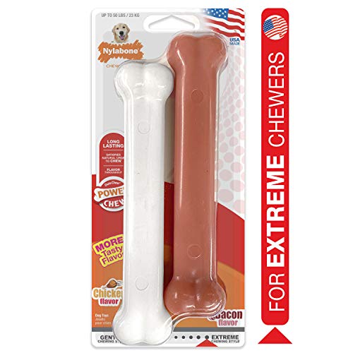 Nylabone Dura Chew Bacon y pollo Perro – Chucherías para Extreme chewers, grande