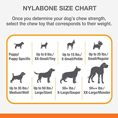 Nylabone Juguete masticable para higiene Dental en Forma de Hueso para Perros con mordida agresiva, Sabor a Mantequilla de Cacahuete, para Perros Adultos de hasta 23 Kilos 107.7 g