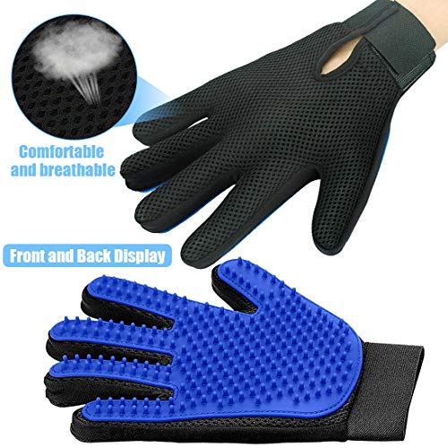 O-Kinee Guantes de Mascotas Guante de Aseo Herramienta de Aseo Mueble para Mascotas Limpieza Pet Grooming Glove Brush para Gatos/Perros/Conejos/con Pelo Largo y Corto (Pareja)