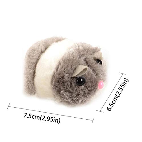 Odoukey Gato y ratón Juguetes móvil interactiva del ratón Peludo Peludo Captura persecución Gatito Gris Interior Mascota