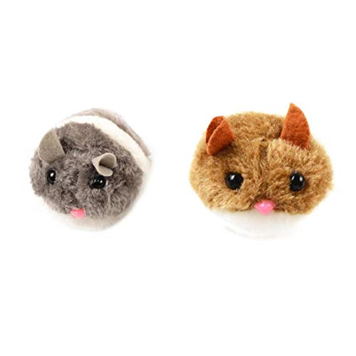 Odoukey Gato y ratón Juguetes móvil interactiva del ratón Peludo Peludo Captura persecución Gatito Gris Interior Mascota
