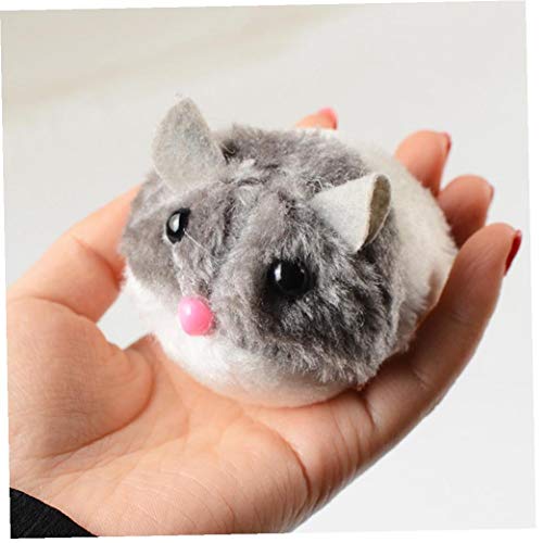 Odoukey Gato y ratón Juguetes móvil interactiva del ratón Peludo Peludo Captura persecución Gatito Gris Interior Mascota