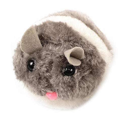 Odoukey Gato y ratón Juguetes móvil interactiva del ratón Peludo Peludo Captura persecución Gatito Gris Interior Mascota