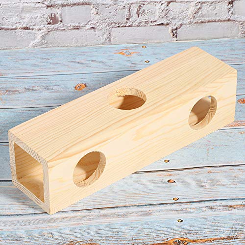 OhhGo Túnel para hámster, tubo de madera de extensión de la casa de mascotas pequeñas de entrenamiento jugando ejercicio juguete (L)