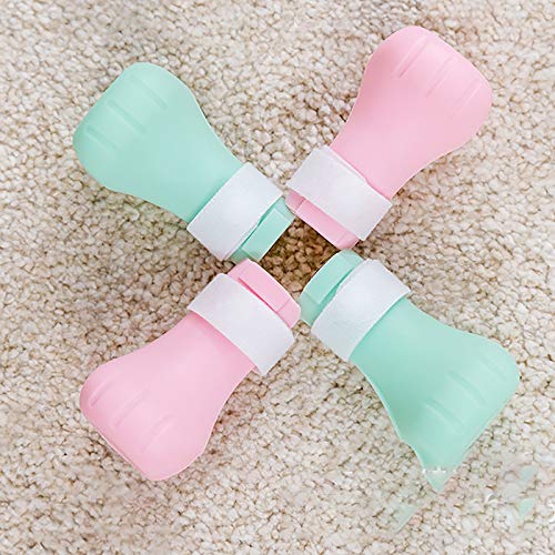 OMKMNOE - Botas antiarañazos, silicona para pies de baño para mascotas, protección ajustable, para gatos, patas, para el hogar, tratamiento de revisión, color rosa