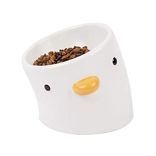 OMKMNOE Cerámica Aumento De La Taza De Gato, Bufanda De Gato Inclinado para Forro De Estrés En Ángulo Libre, Menos Crianza Y Gato, Copa De Alimentación del Gato Inclinado,1