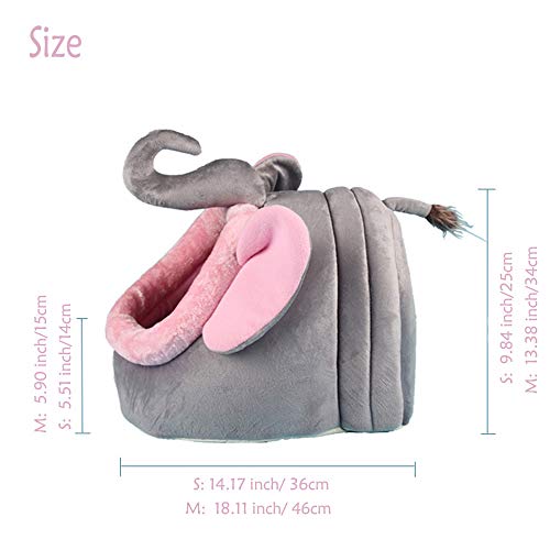 Oncpcare Cálido Kitty House - Casa portátil para cobayas, cobayas, cobayas, forma de elefante, para animales pequeños como gatito, cachorro, cobaya, chinchilla, ardilla, erizo en invierno